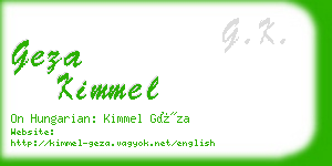 geza kimmel business card